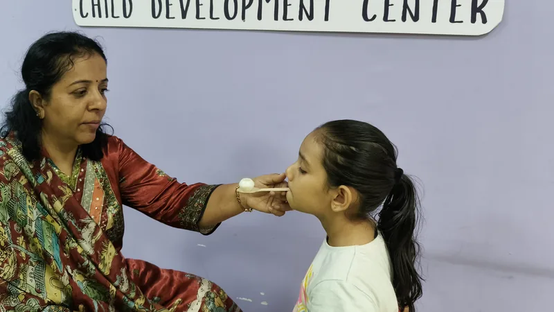 Speech therapy session at Kocoon Junior child development center Ahmedabad