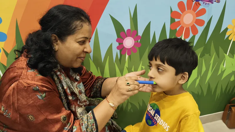 Speech therapist working with child at Kocoon Junior Ahmedabad